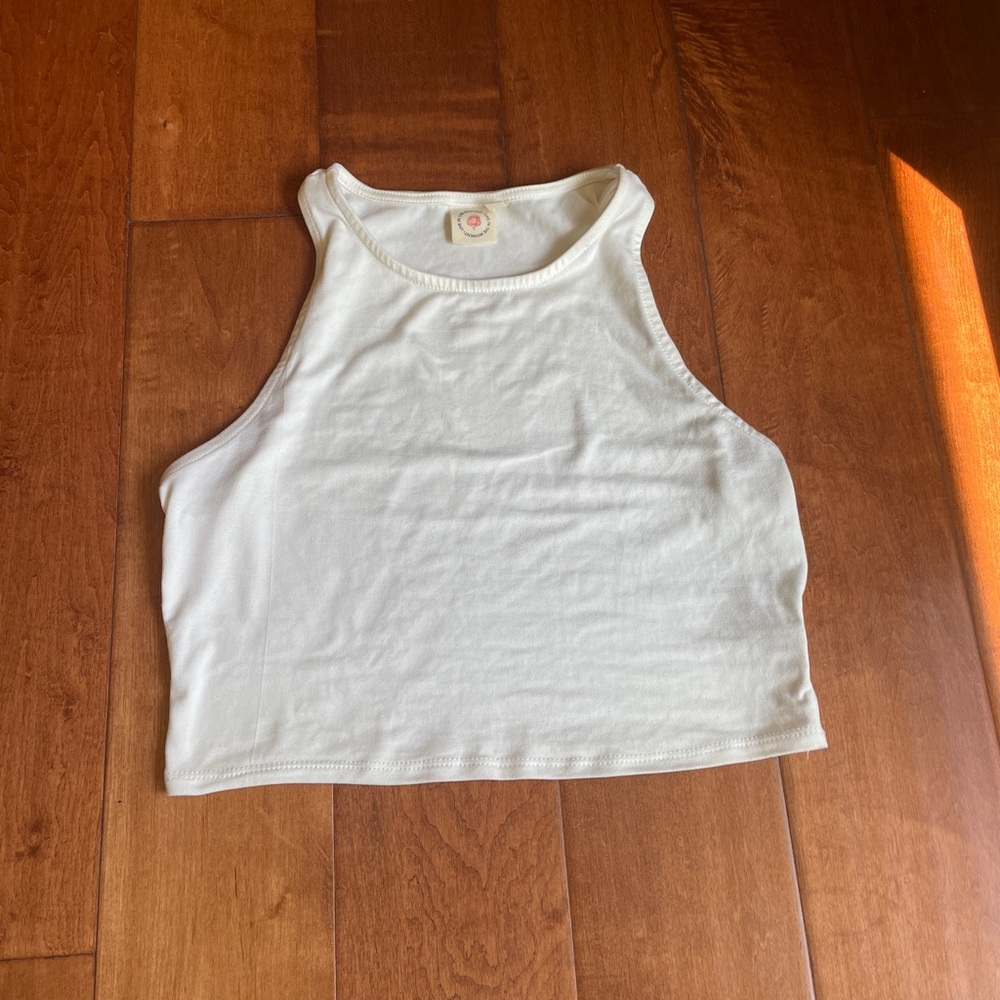 White Cropped Tank